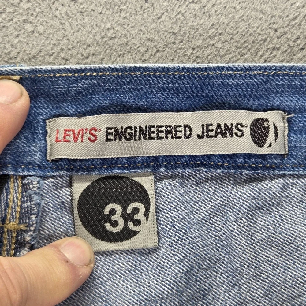Vintage Levis Engineered Jeans Mens 33x34 Blue Medium Wash Twisted Button Fly